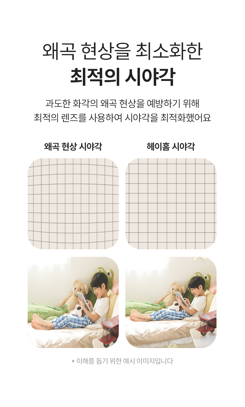 왜곡 현상을 최소화한 최적의 시야각