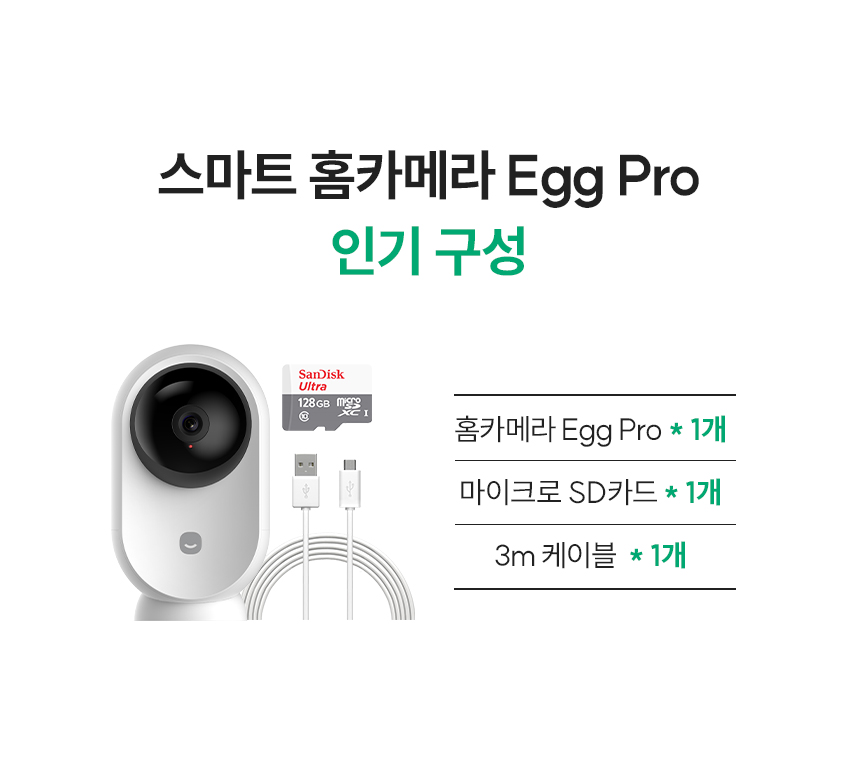 스마트 홈카메라 Egg Pro 인기 상품
